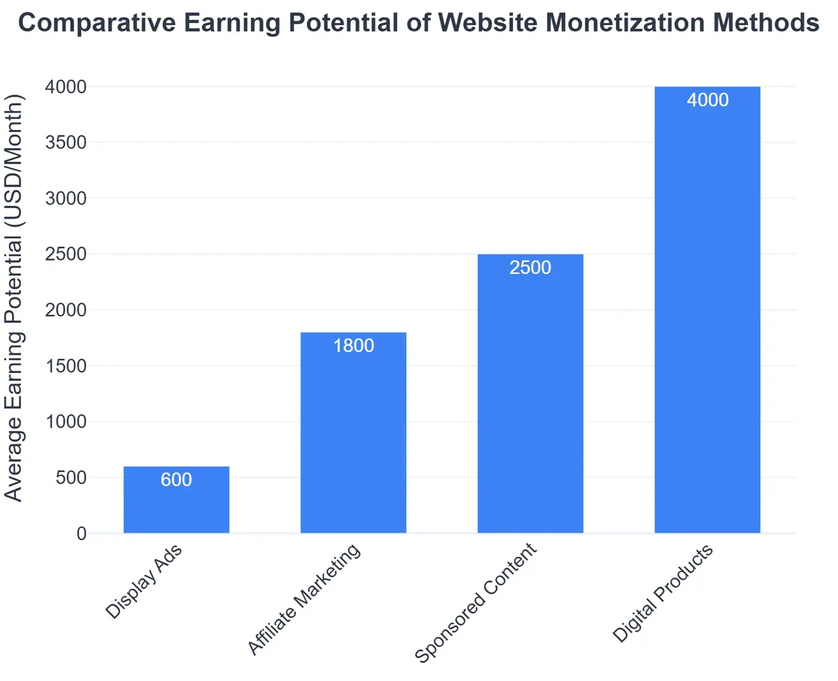 Comparative Earning Potential of Website Monetization Methods