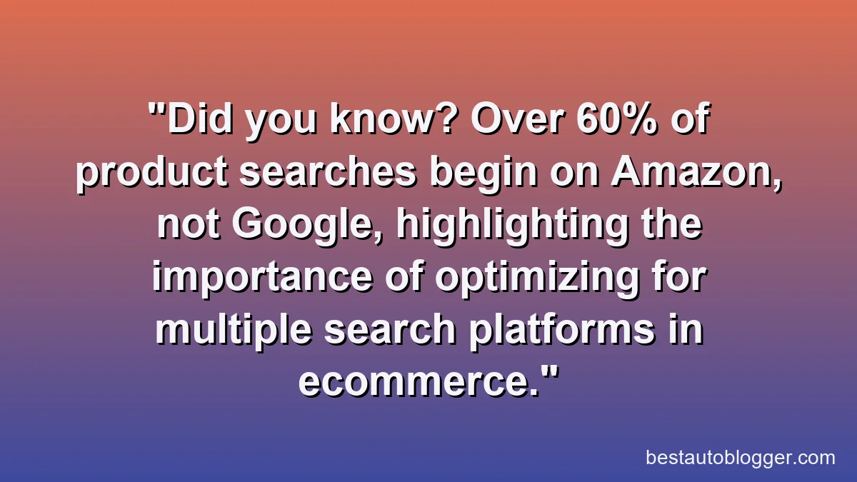 Did you know? Over 60% of product searches begin on Amazon, not Google, highlighting the importance of optimizing for multiple search platforms in ecommerce.