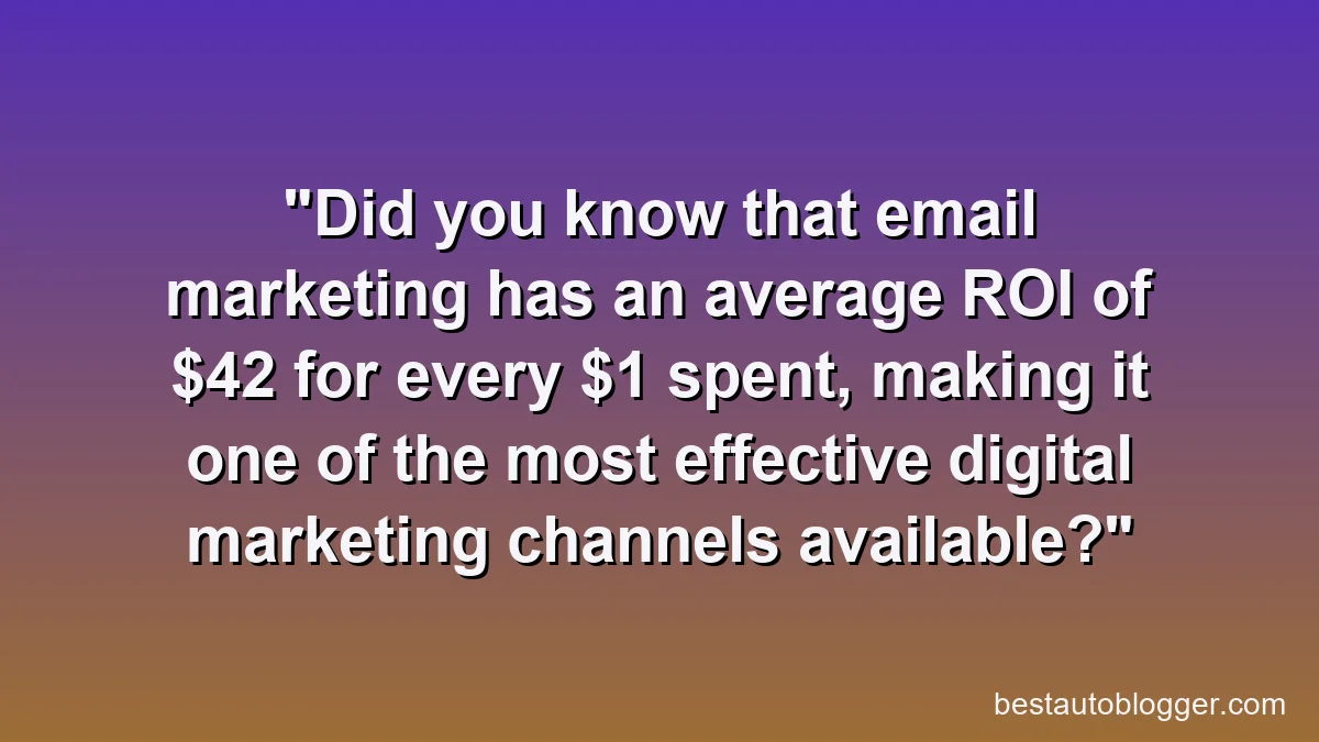 Did you know that email marketing has an average ROI of $42 for every $1 spent, making it one of the most effective digital marketing channels available?