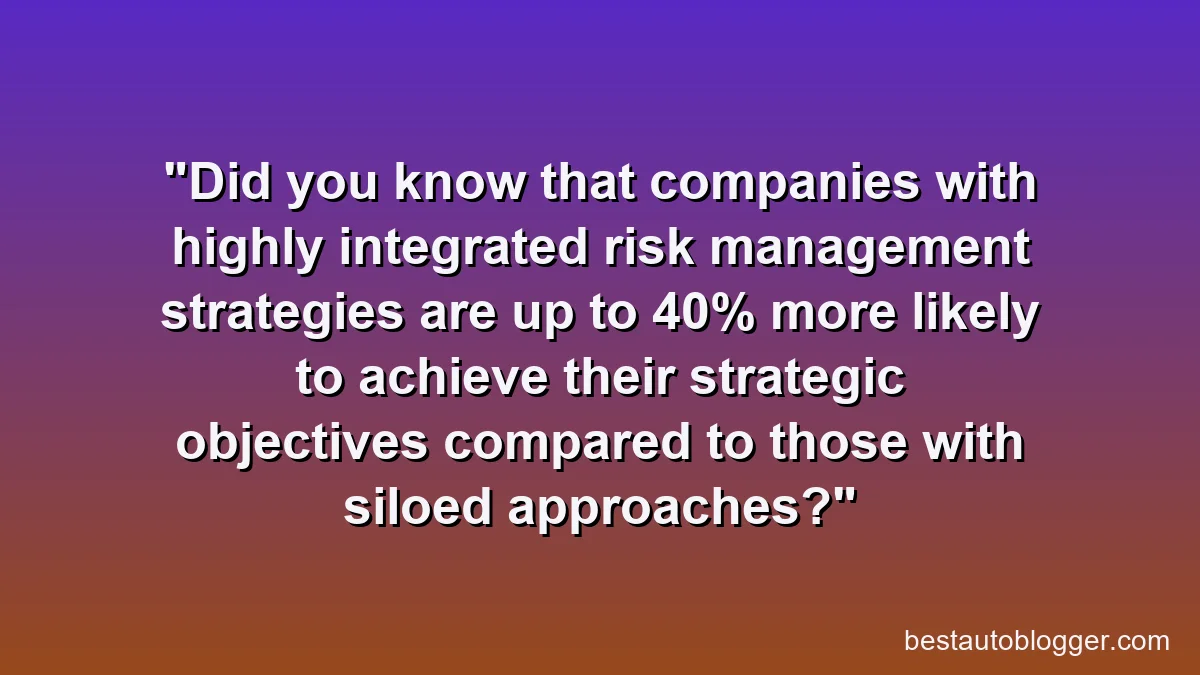 Did you know that companies with highly integrated risk management strategies are up to 40% more likely to achieve their strategic objectives compared to those with siloed approaches?