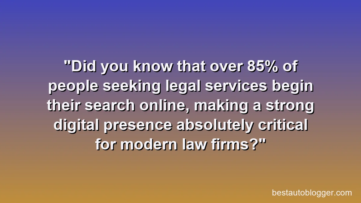 Did you know that over 85% of people seeking legal services begin their search online, making a strong digital presence absolutely critical for modern law firms?