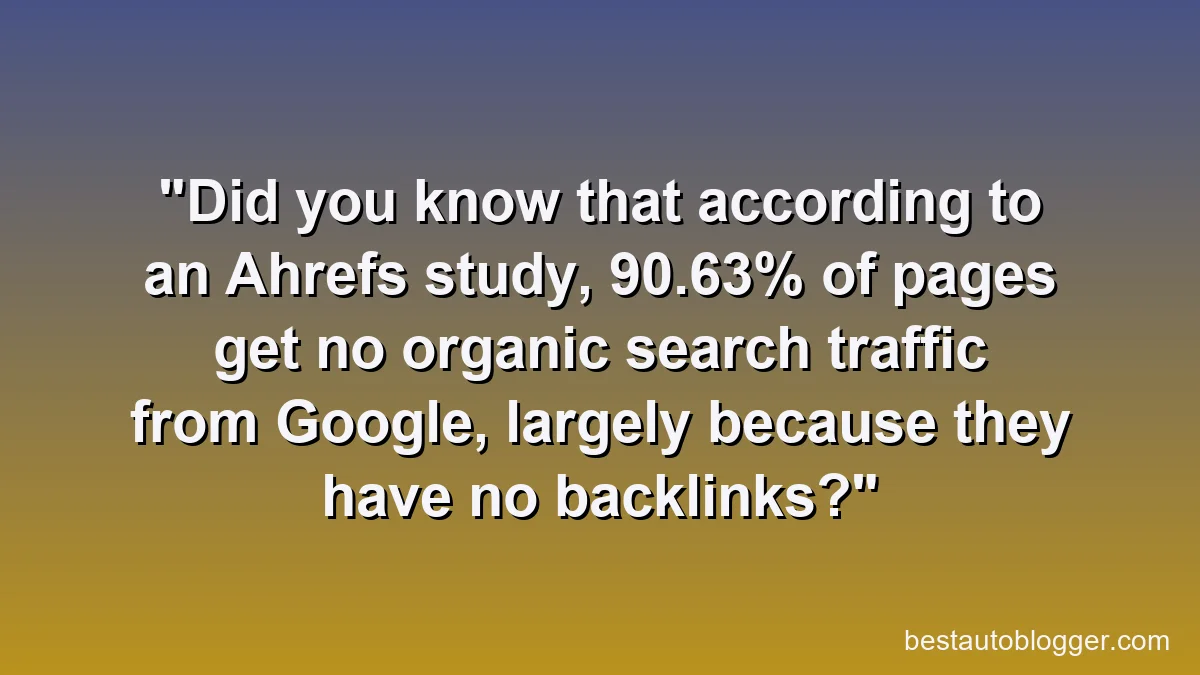 Did you know that according to an Ahrefs study, 90.63% of pages get no organic search traffic from Google, largely because they have no backlinks?
