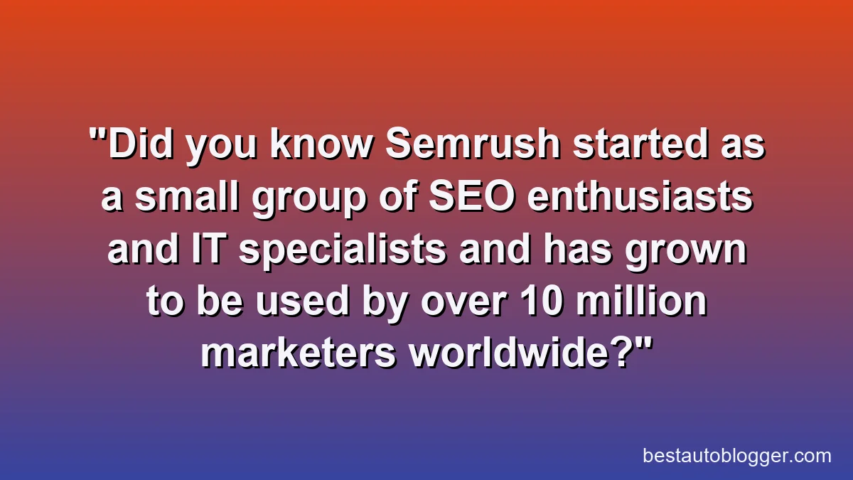 Did you know Semrush started as a small group of SEO enthusiasts and IT specialists and has grown to be used by over 10 million marketers worldwide?