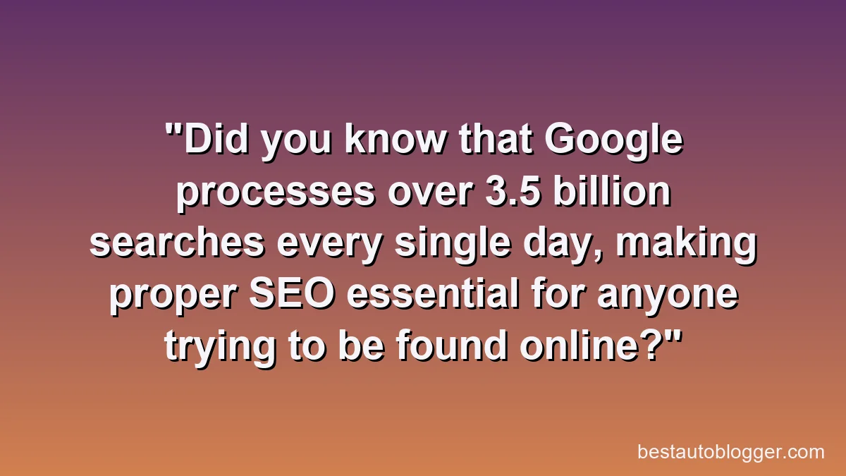 Did you know that Google processes over 3.5 billion searches every single day, making proper SEO essential for anyone trying to be found online?
