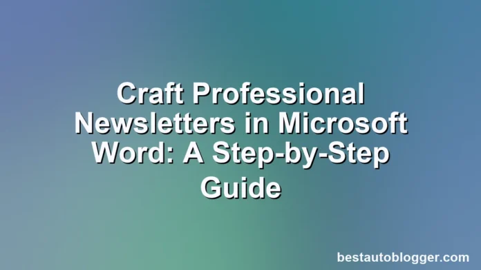 A computer screen displays a professionally designed newsletter being edited in Microsoft Word.