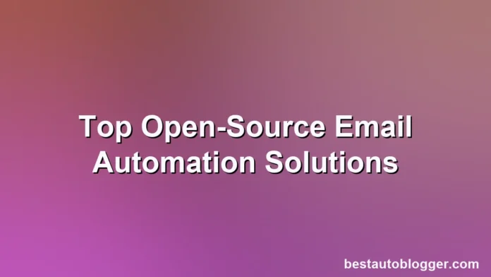 Stylized emails flowing through interconnected open-source gears.