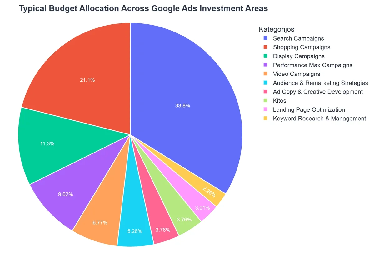 Typical Budget Allocation Across Google Ads Investment Areas