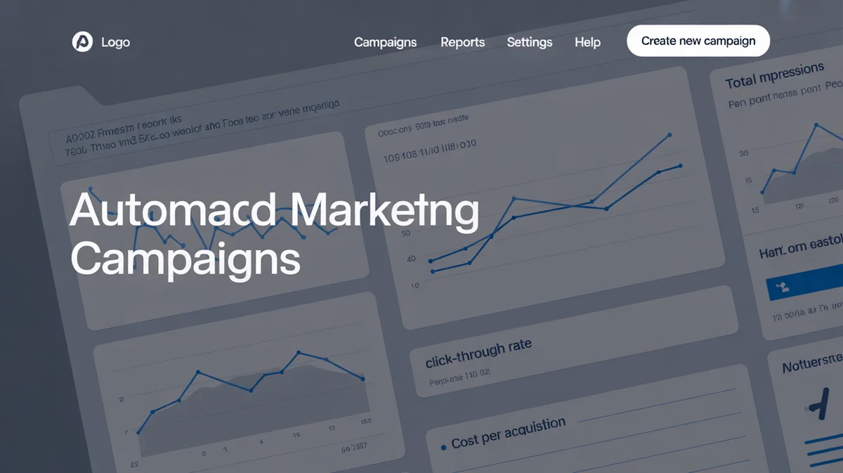 A streamlined digital dashboard displays automated marketing campaigns.