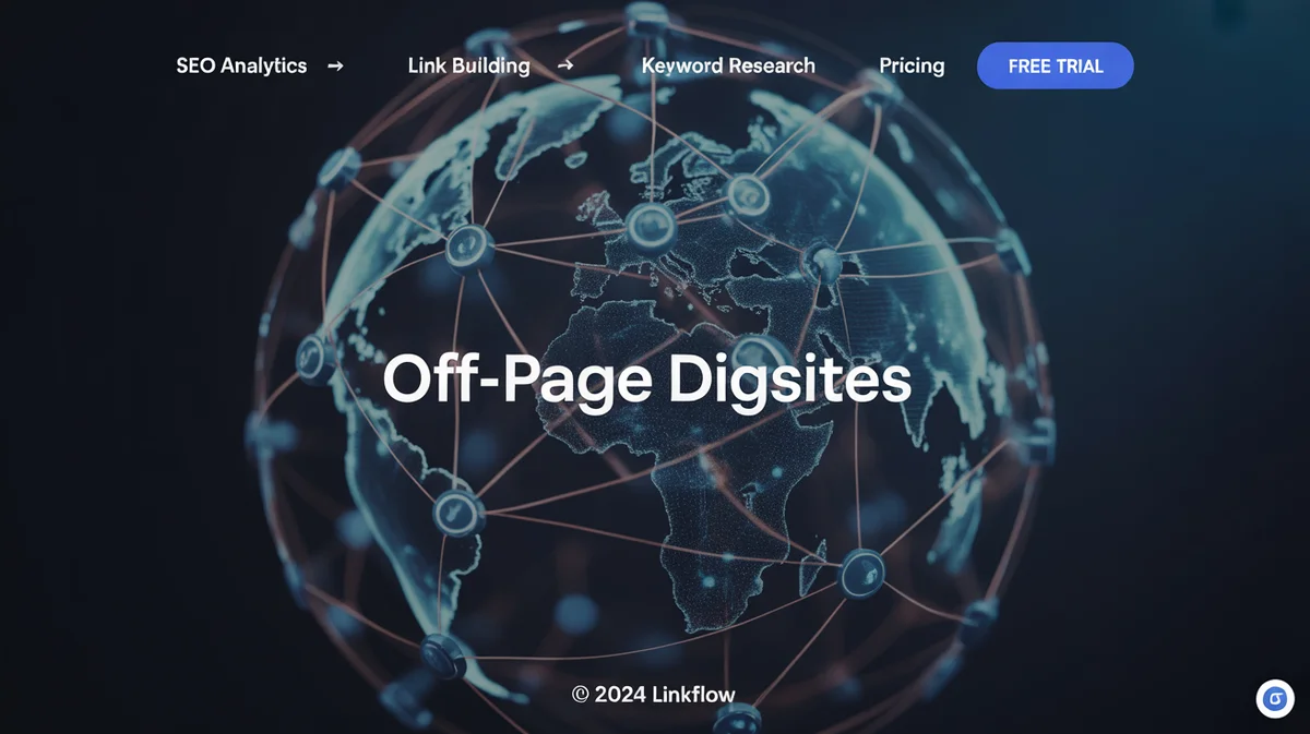 Digital websites connected by glowing lines, illustrating off-page SEO.