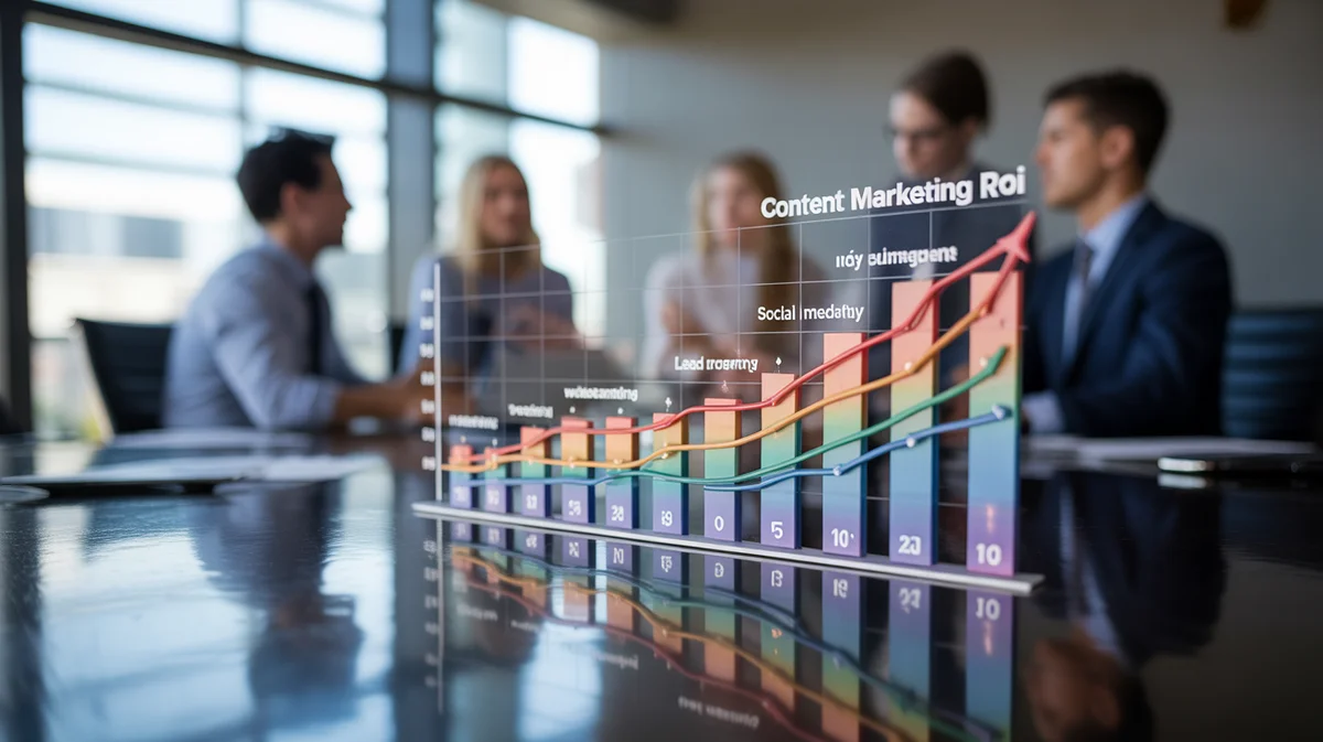 Visual data charts demonstrating successful content marketing strategy results.