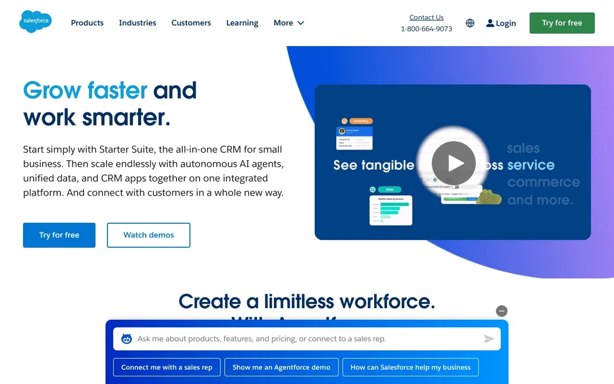 Screenshot of Salesforce Sales Cloud homepage
