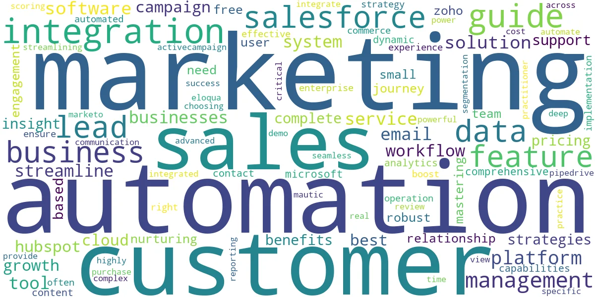 Word cloud for article: CRM & Marketing Automation: The Ultimate Guide