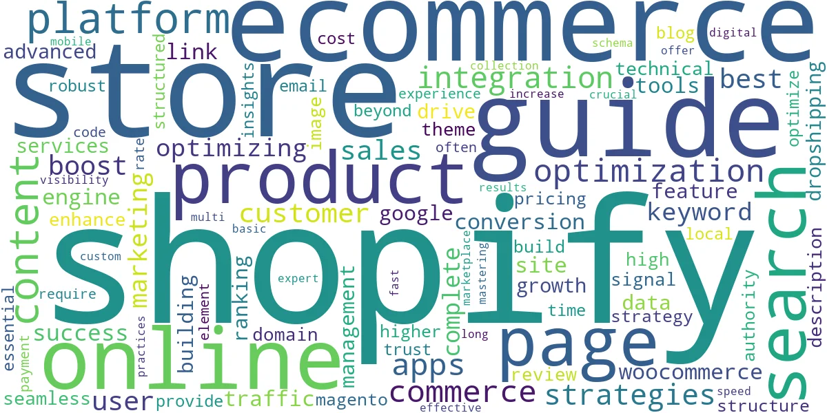 Word cloud for article: Ecommerce SEO: The Definitive Guide for Online Stores