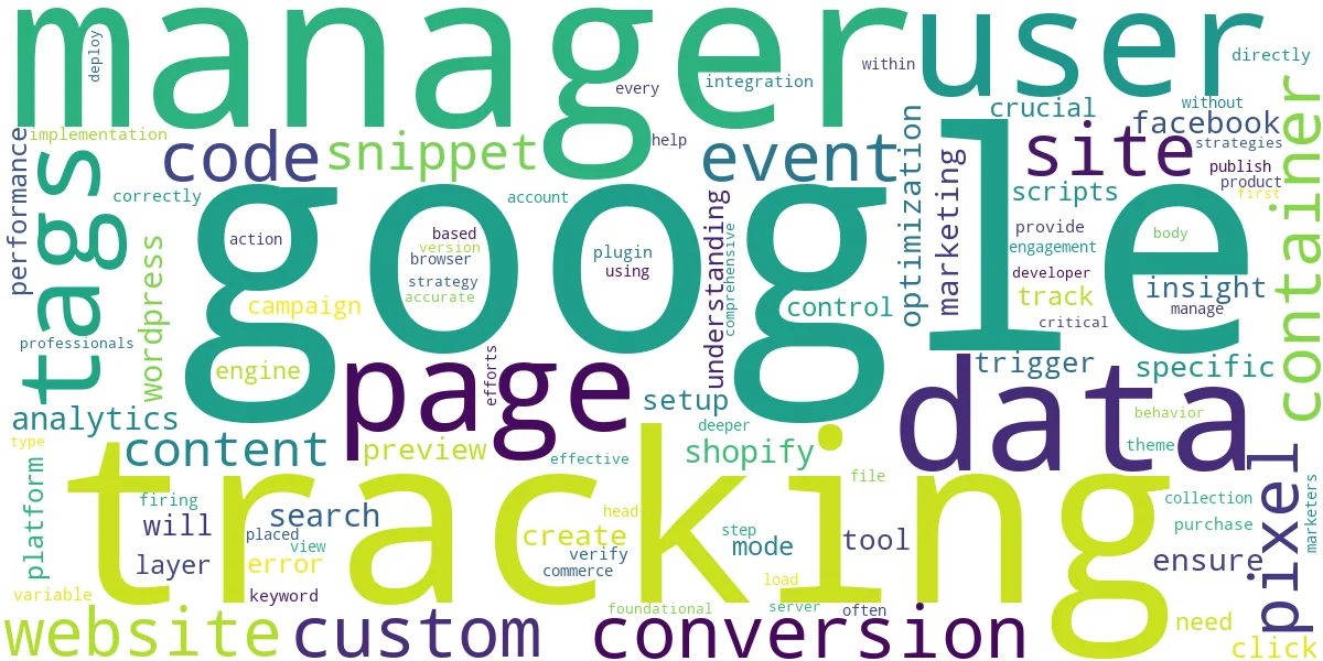 Word cloud for article: Google Tag Manager for SEO: Tracking & Optimization