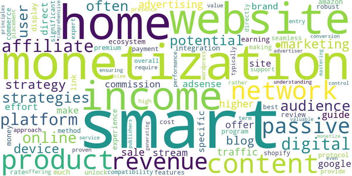 Word cloud for article: Website Monetization: The Ultimate Guide to Making Money