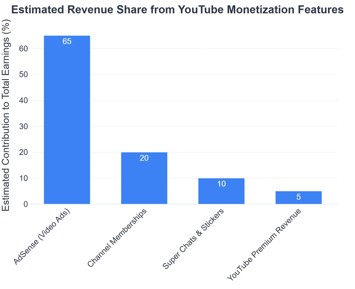 Estimated Revenue Share from YouTube Monetization Features