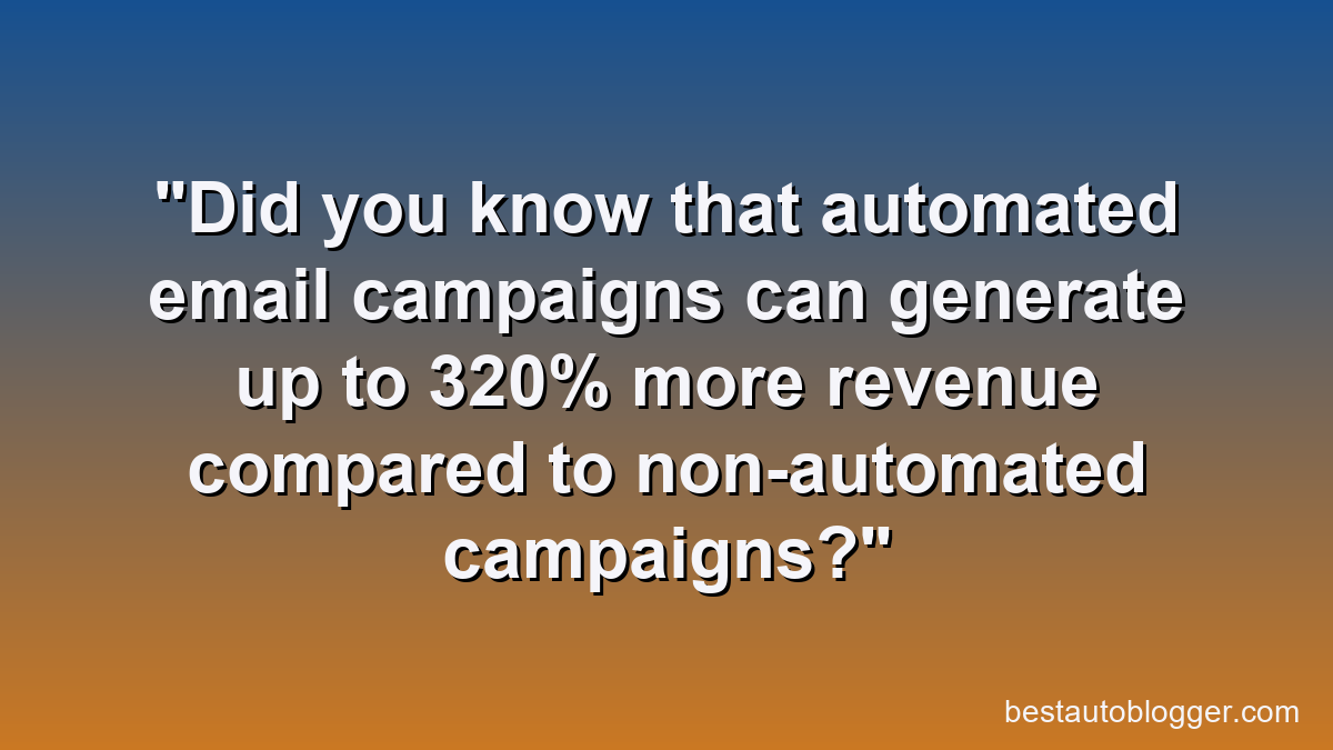 Did you know that automated email campaigns can generate up to 320% more revenue compared to non-automated campaigns?