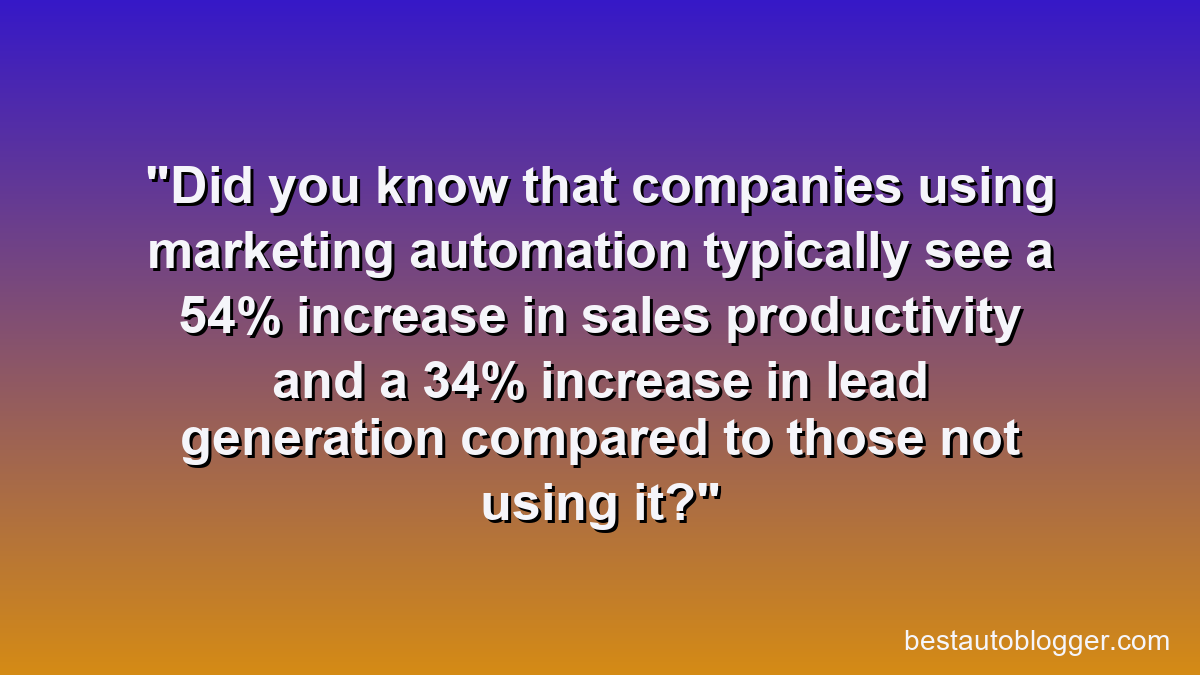 Did you know that companies using marketing automation typically see a 54% increase in sales productivity and a 34% increase in lead generation compared to those not using it?