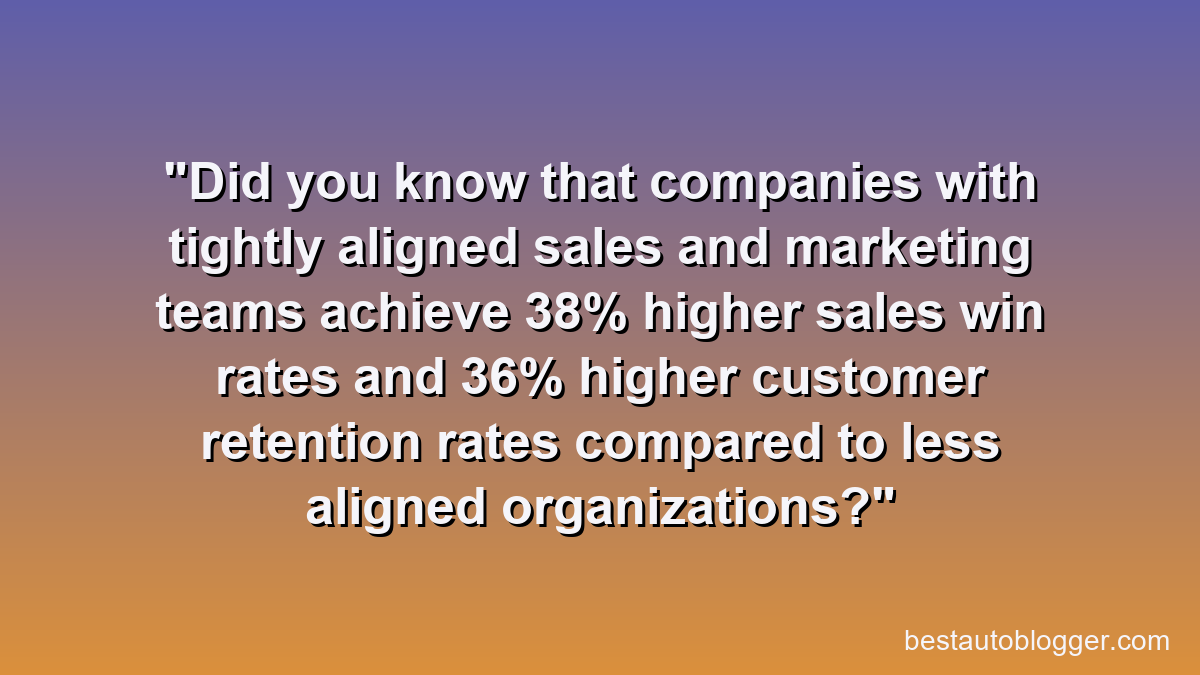 Did you know that companies with tightly aligned sales and marketing teams achieve 38% higher sales win rates and 36% higher customer retention rates compared to less aligned organizations?