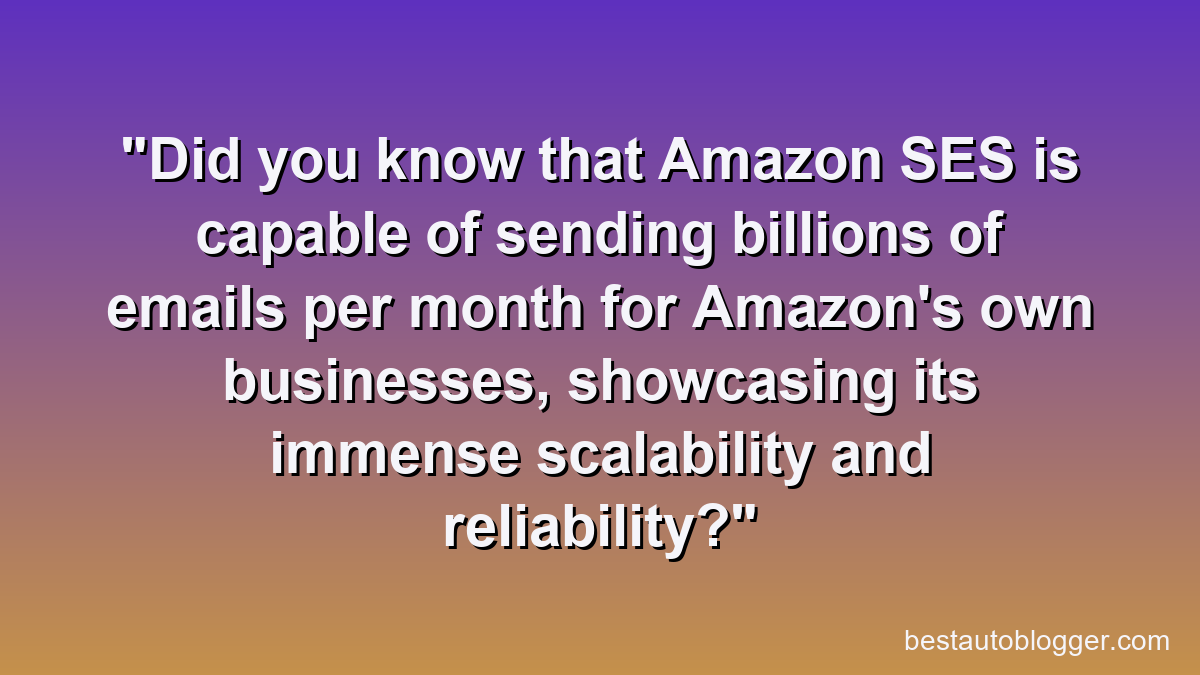 Did you know that Amazon SES is capable of sending billions of emails per month for Amazon's own businesses, showcasing its immense scalability and reliability?