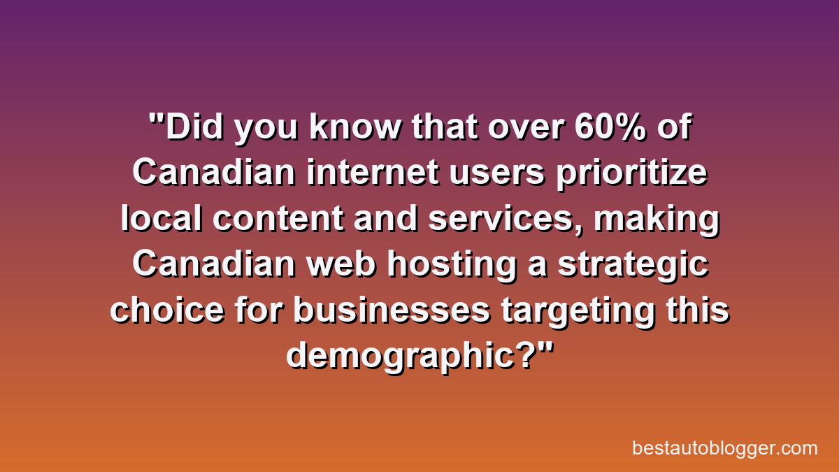 Did you know that over 60% of Canadian internet users prioritize local content and services, making Canadian web hosting a strategic choice for businesses targeting this demographic?