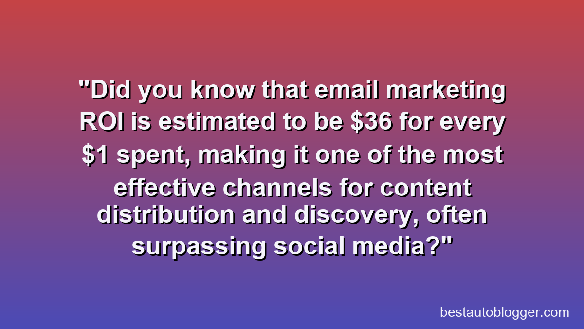 Did you know that email marketing ROI is estimated to be $36 for every $1 spent, making it one of the most effective channels for content distribution and discovery, often surpassing social media?