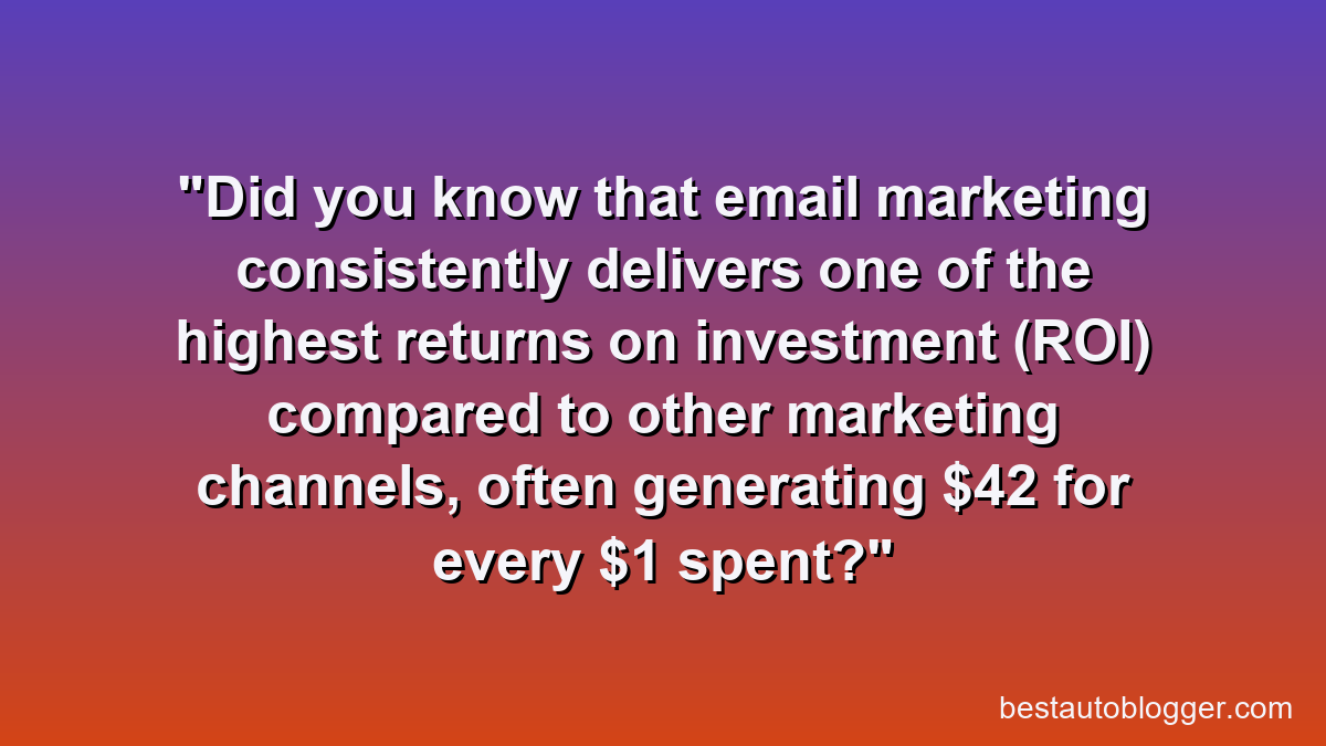 Did you know that email marketing consistently delivers one of the highest returns on investment (ROI) compared to other marketing channels, often generating $42 for every $1 spent?