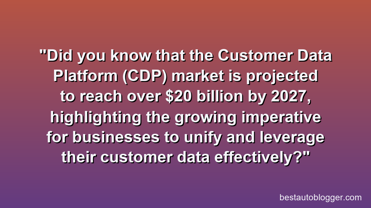 Did you know that the Customer Data Platform (CDP) market is projected to reach over $20 billion by 2027, highlighting the growing imperative for businesses to unify and leverage their customer data effectively?