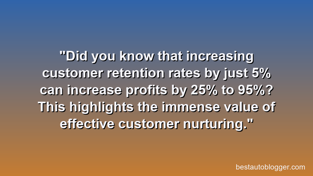 Did you know that increasing customer retention rates by just 5% can increase profits by 25% to 95%? This highlights the immense value of effective customer nurturing.