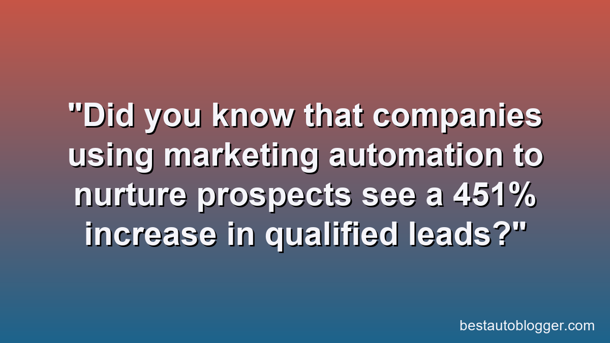 Did you know that companies using marketing automation to nurture prospects see a 451% increase in qualified leads?