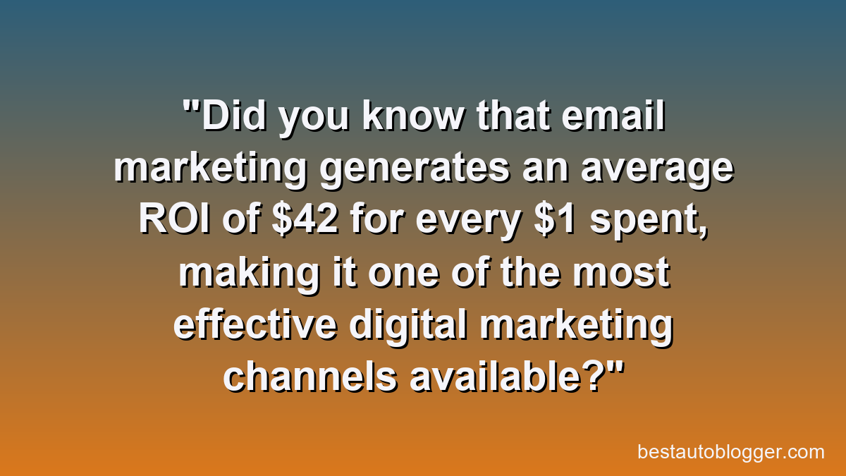 Did you know that email marketing generates an average ROI of $42 for every $1 spent, making it one of the most effective digital marketing channels available?