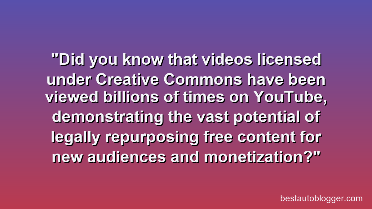 Did you know that videos licensed under Creative Commons have been viewed billions of times on YouTube, demonstrating the vast potential of legally repurposing free content for new audiences and monetization?