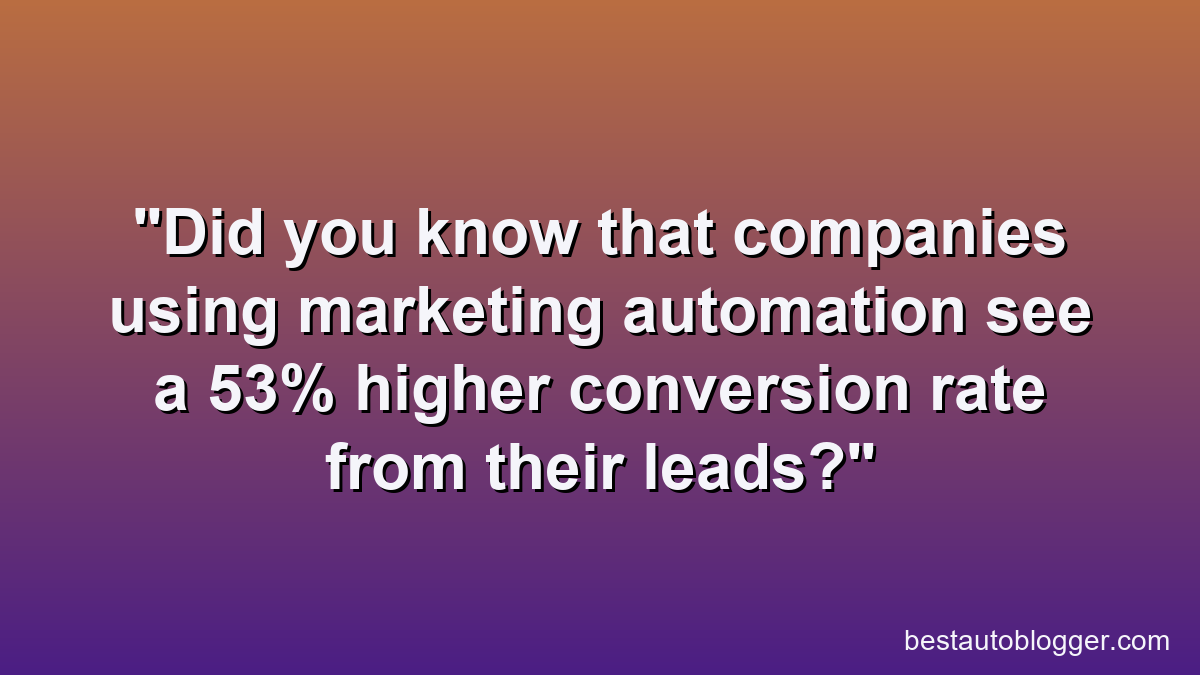 Did you know that companies using marketing automation see a 53% higher conversion rate from their leads?