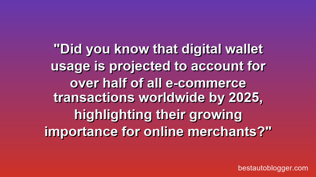 Did you know that digital wallet usage is projected to account for over half of all e-commerce transactions worldwide by 2025, highlighting their growing importance for online merchants?