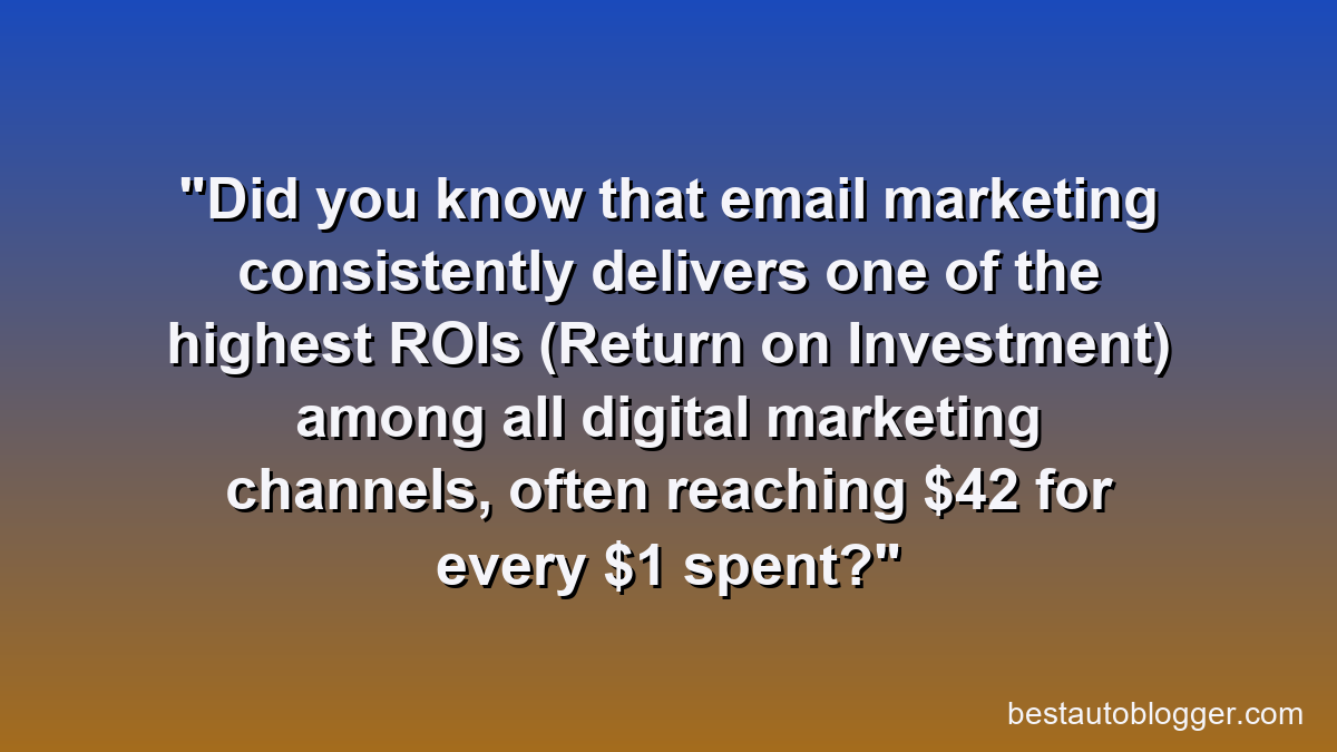 Did you know that email marketing consistently delivers one of the highest ROIs (Return on Investment) among all digital marketing channels, often reaching $42 for every $1 spent?