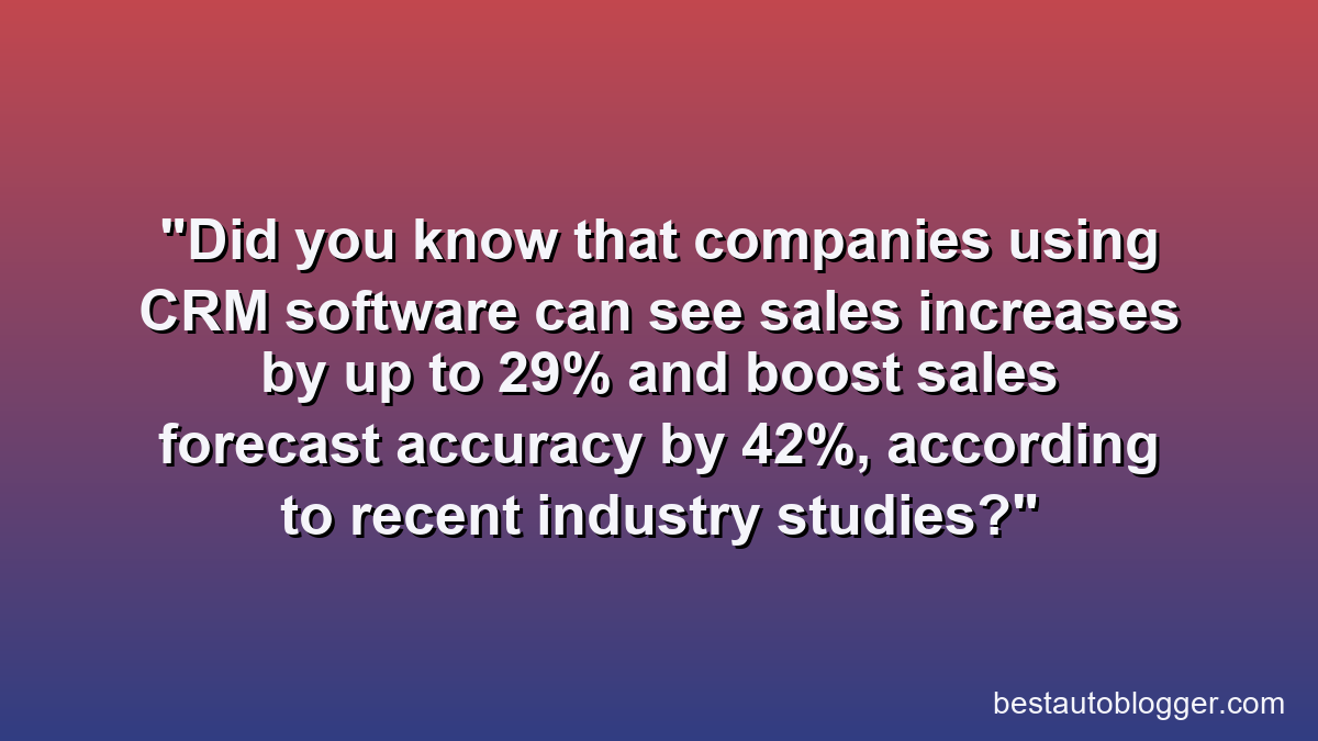 Did you know that companies using CRM software can see sales increases by up to 29% and boost sales forecast accuracy by 42%, according to recent industry studies?