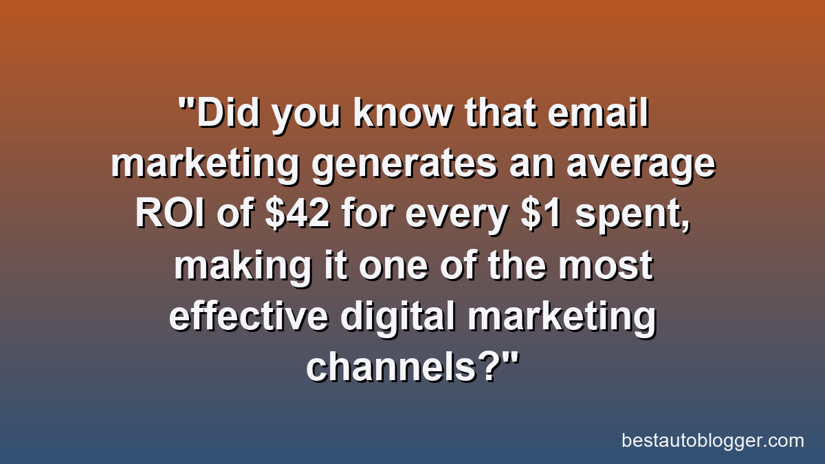Did you know that email marketing generates an average ROI of $42 for every $1 spent, making it one of the most effective digital marketing channels?
