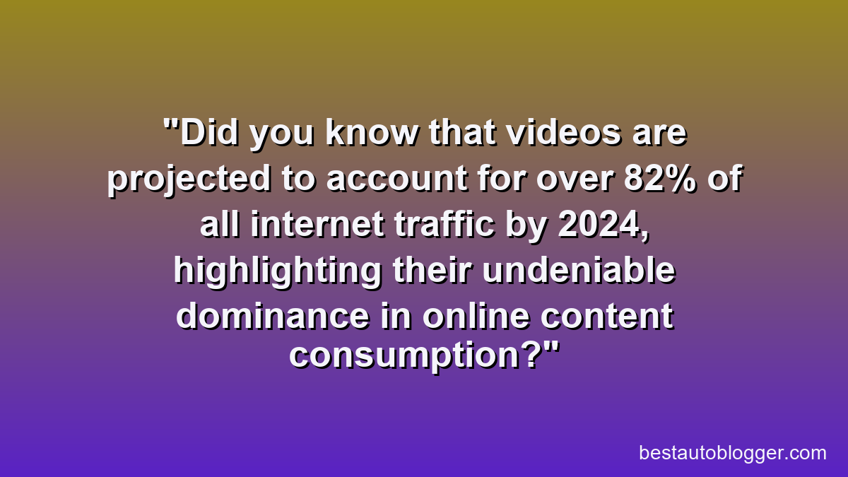 Did you know that videos are projected to account for over 82% of all internet traffic by 2024, highlighting their undeniable dominance in online content consumption?