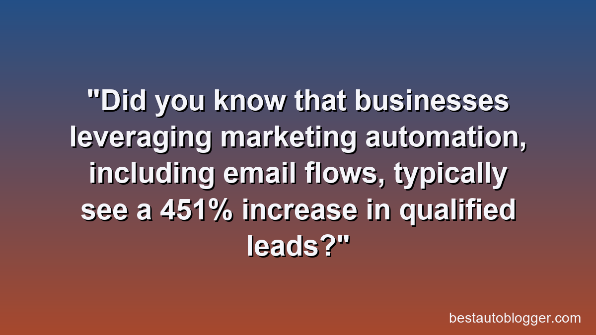 Did you know that businesses leveraging marketing automation, including email flows, typically see a 451% increase in qualified leads?
