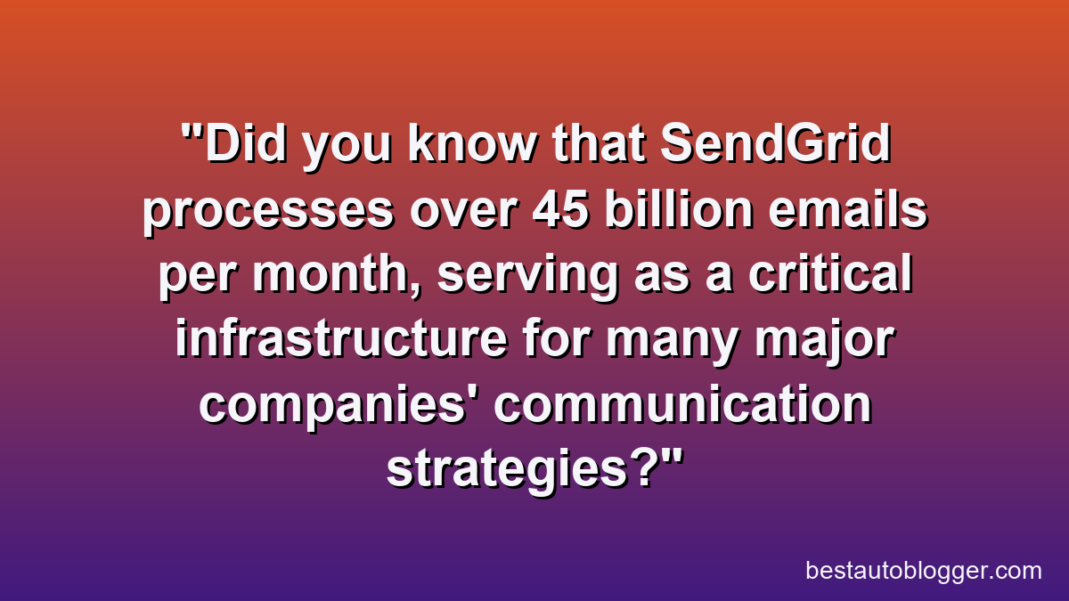 Did you know that SendGrid processes over 45 billion emails per month, serving as a critical infrastructure for many major companies' communication strategies?