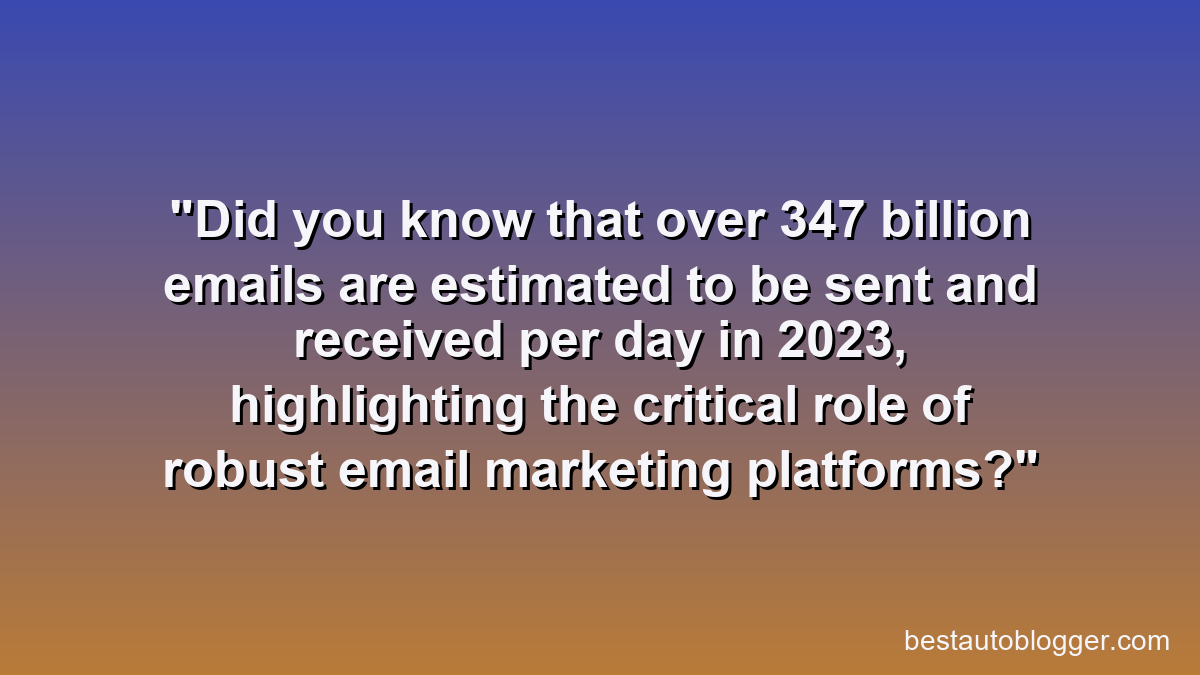 Did you know that over 347 billion emails are estimated to be sent and received per day in 2023, highlighting the critical role of robust email marketing platforms?