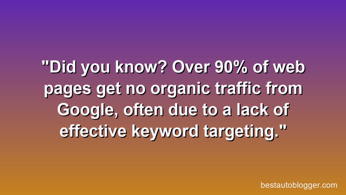Did you know? Over 90% of web pages get no organic traffic from Google, often due to a lack of effective keyword targeting.