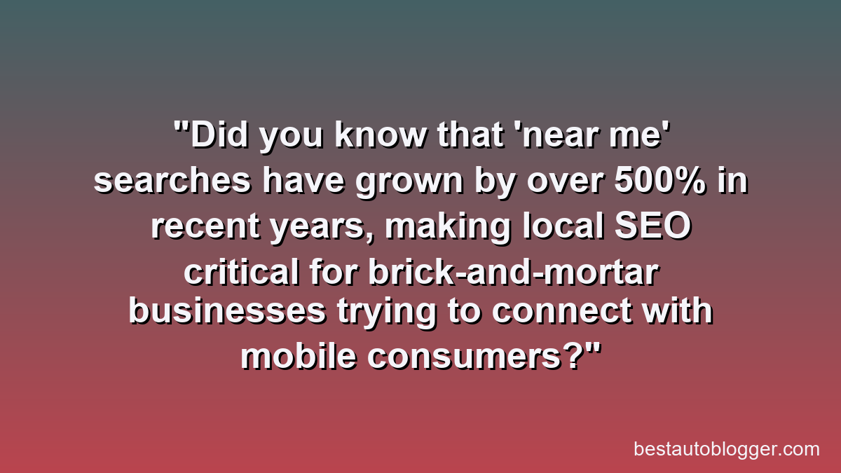 Did you know that 'near me' searches have grown by over 500% in recent years, making local SEO critical for brick-and-mortar businesses trying to connect with mobile consumers?