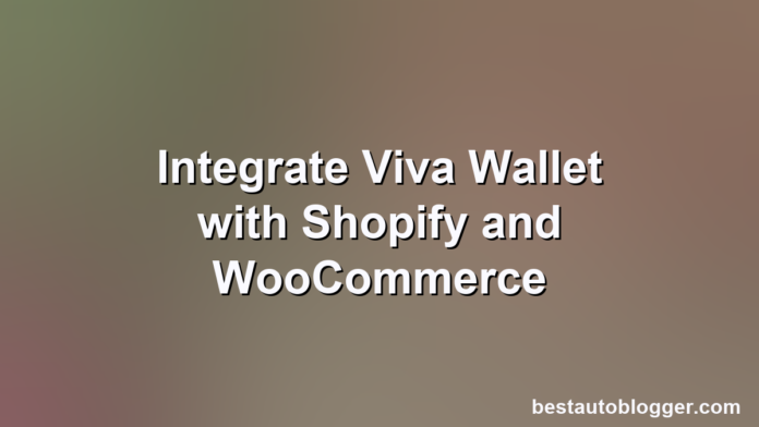 Viva Wallet, Shopify, and WooCommerce logos seamlessly integrated on a digital payment screen.