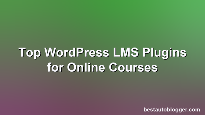 A computer screen shows a WordPress learning management system dashboard for online courses.
