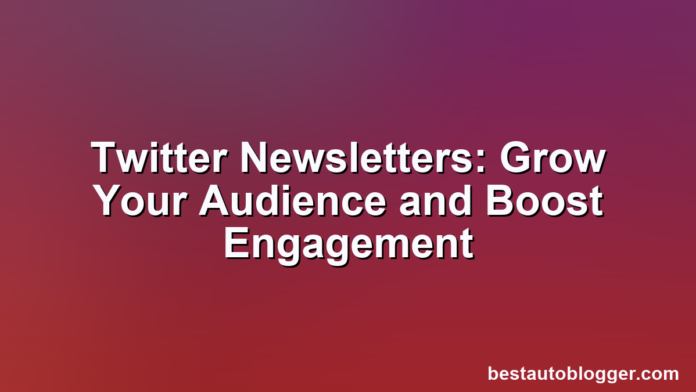 A digital newsletter on a phone screen, with Twitter icons and an upward growth arrow.