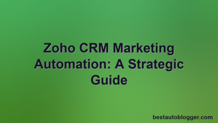 A digital interface showcasing Zoho CRM's automated marketing campaign flow.