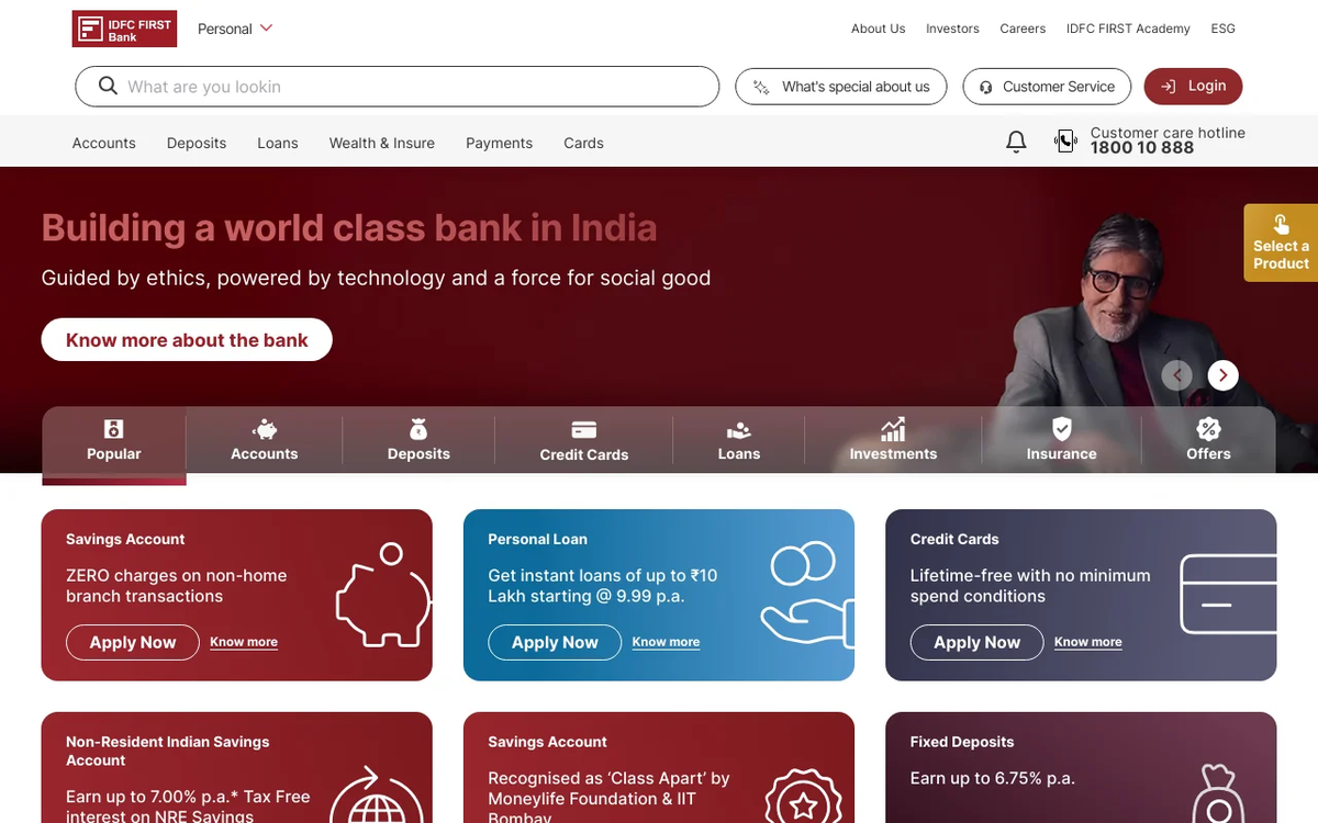 Screenshot of Capital First homepage