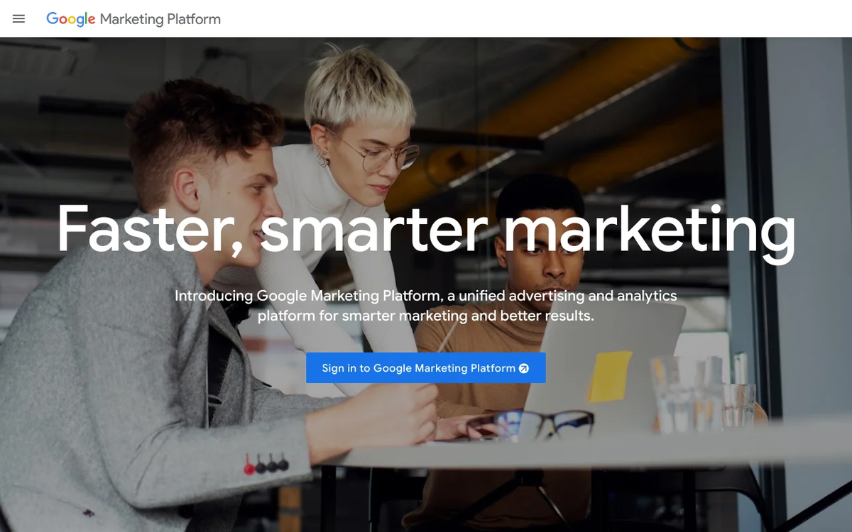Screenshot of Google Optimize homepage