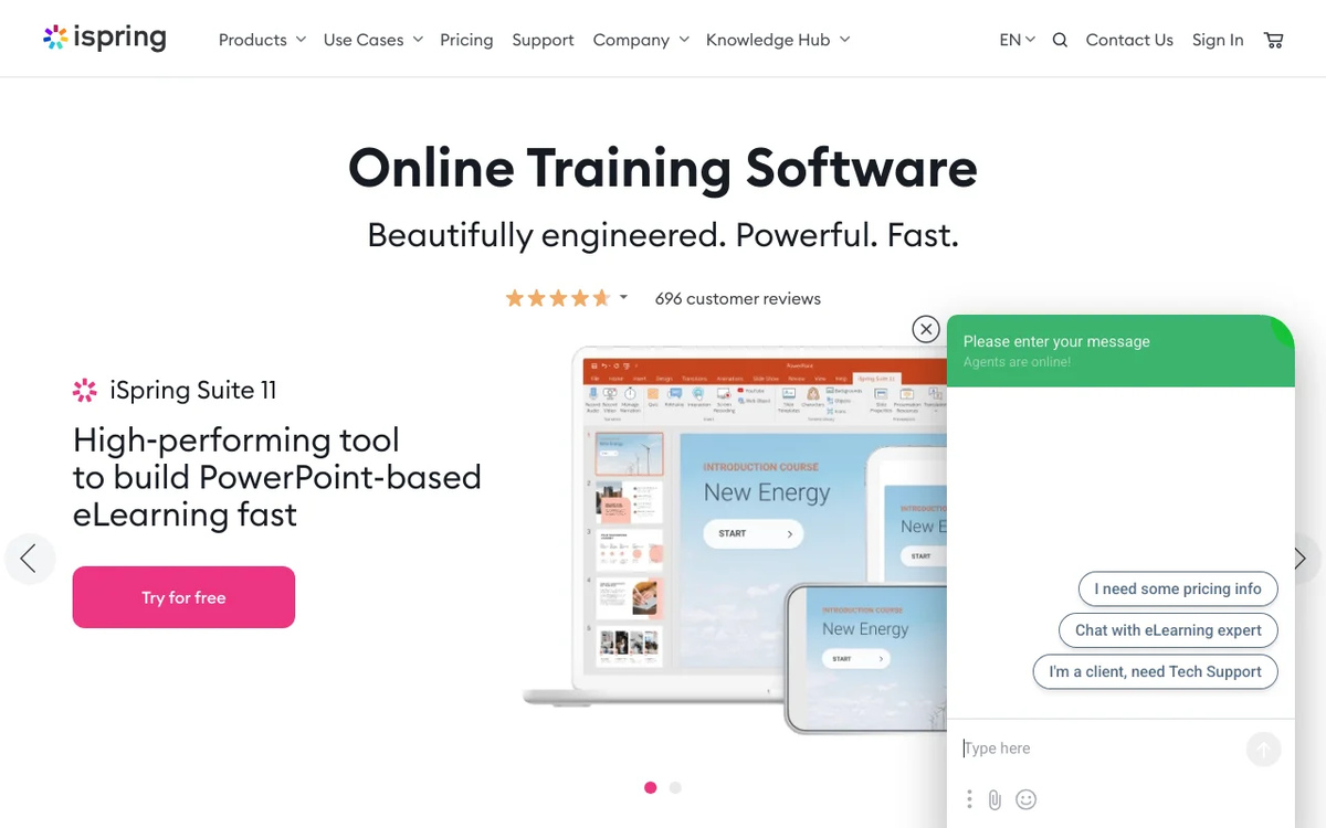 Screenshot of iSpring Suite homepage